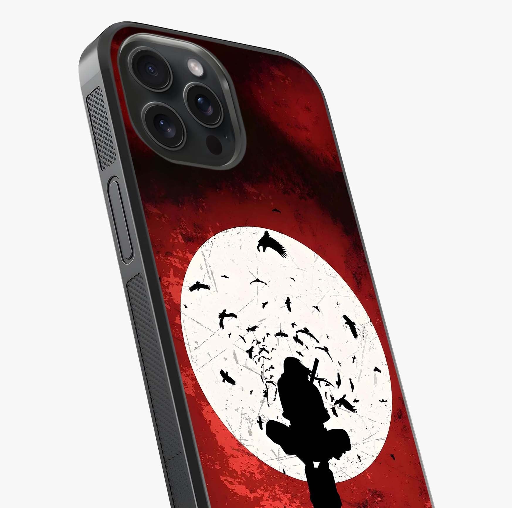 Itachi Limited Edition Naruto Anime Glass Case captured at a warm angle highlighting gloss, texture and premium glass finish.