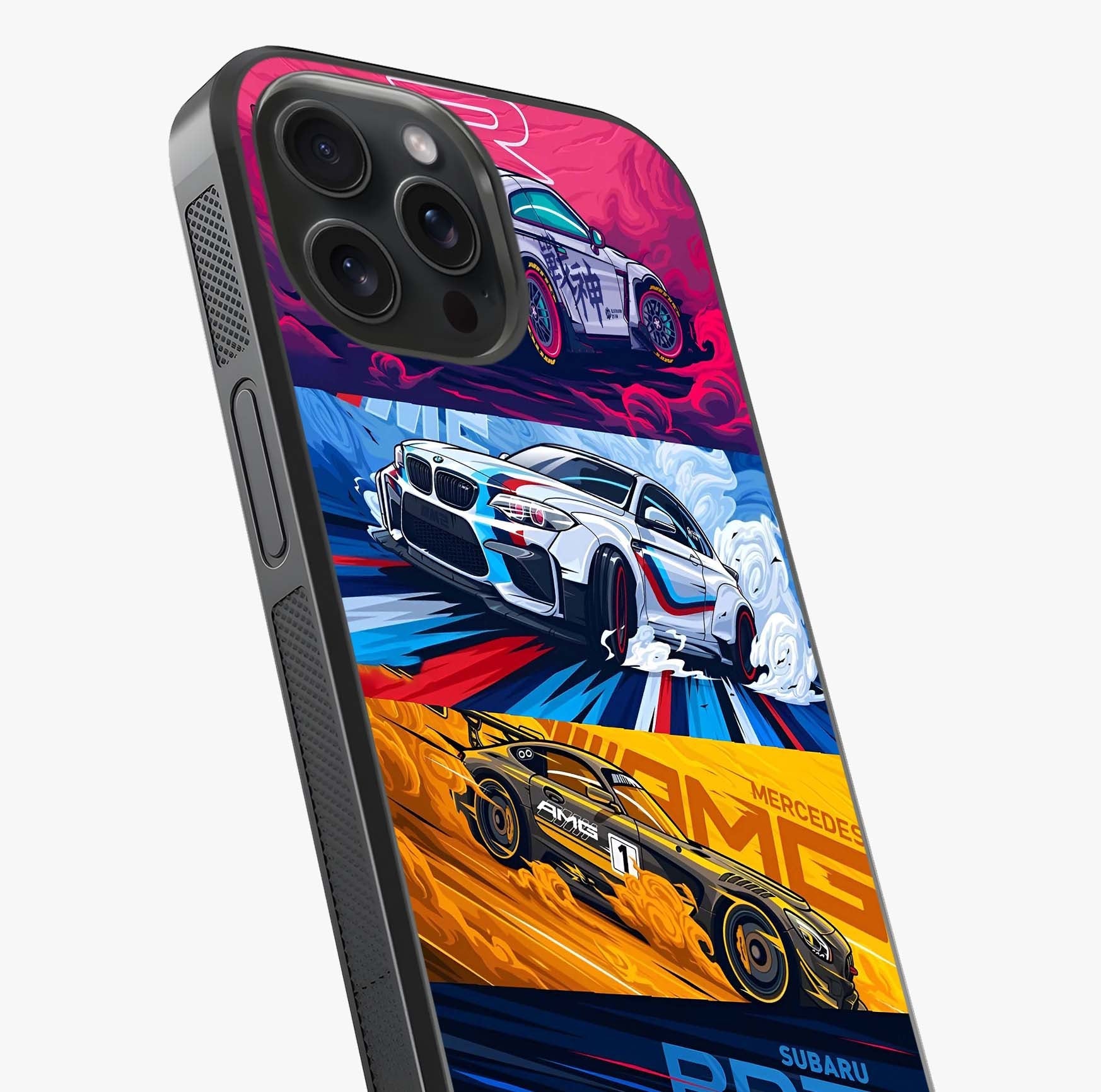 Jdm Sports Car Glass Case captured at a warm angle highlighting gloss, texture and premium glass finish.