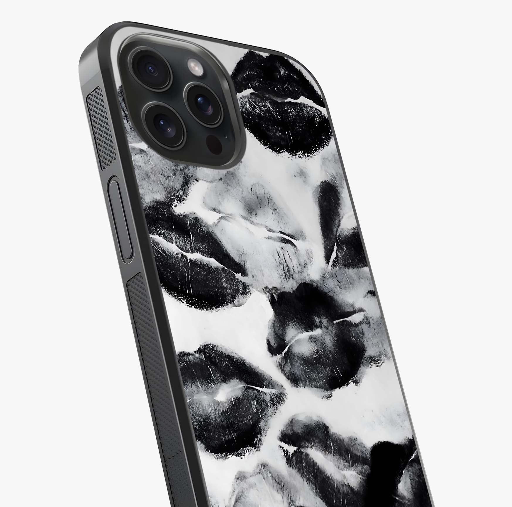 Midnight Kiss Marks Glass Case captured at a warm angle highlighting gloss, texture and premium glass finish.