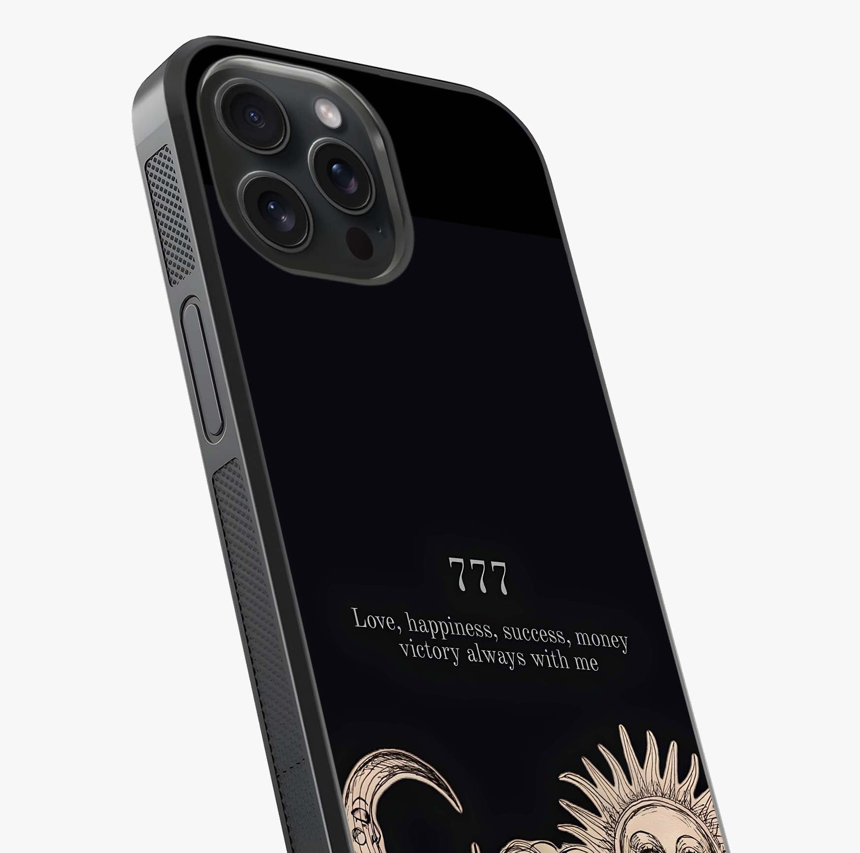 Mystic Victory Aura Glass Case captured at a warm angle highlighting gloss, texture and premium glass finish.