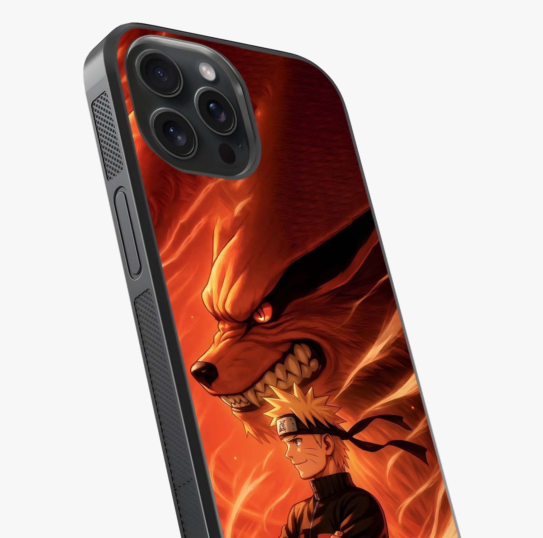Nine Tails Legacy Glass Case captured at a warm angle highlighting gloss, texture and premium glass finish.