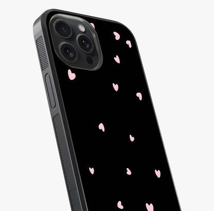 Pink Love Drops Glass Case captured at a warm angle highlighting gloss, texture and premium glass finish.