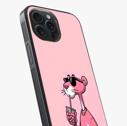 Pink Panther Glass Case captured at a warm angle highlighting gloss, texture and premium glass finish.