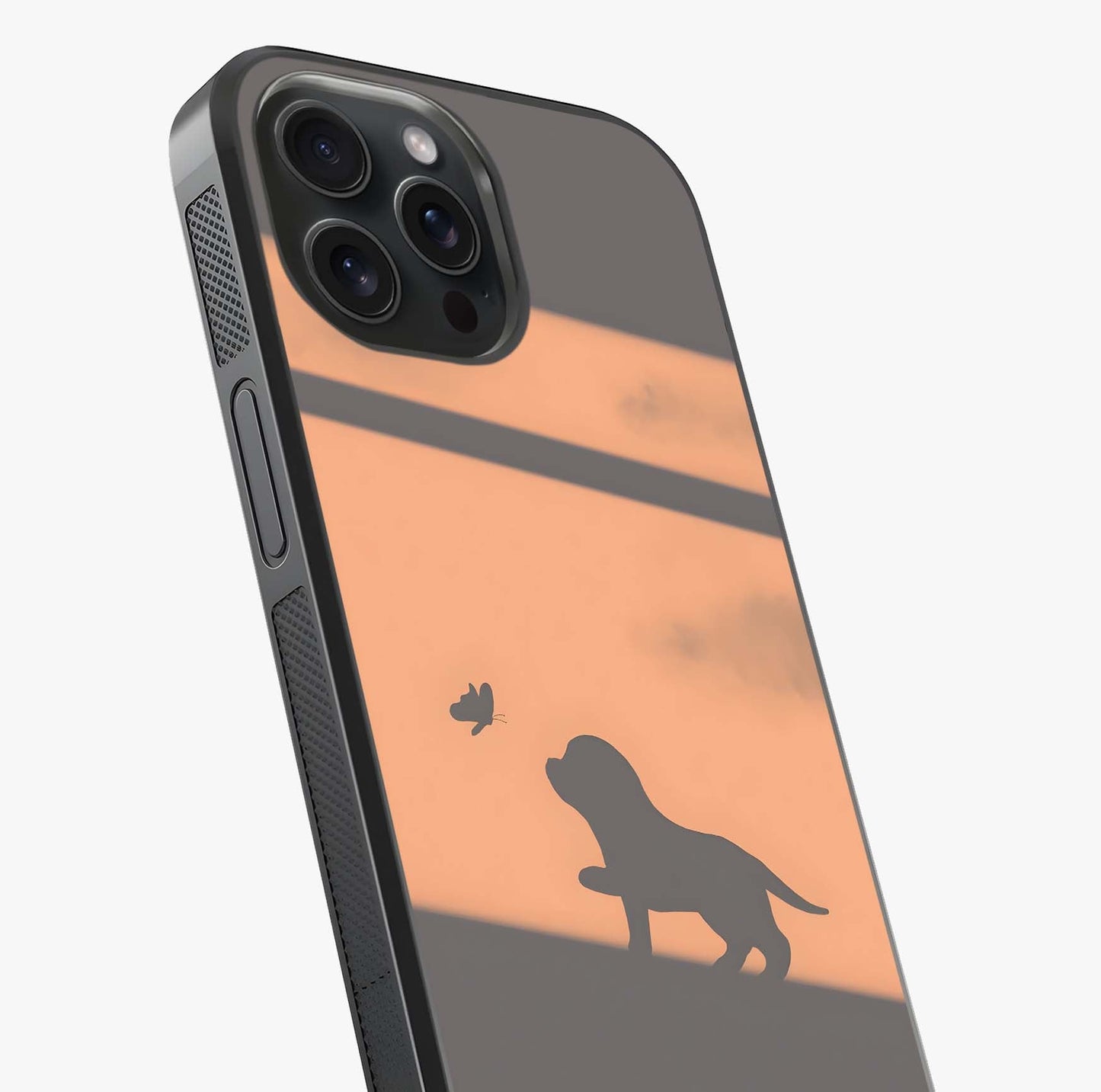 Puppy Shadow Art Glass Case captured at a warm angle highlighting gloss, texture and premium glass finish.