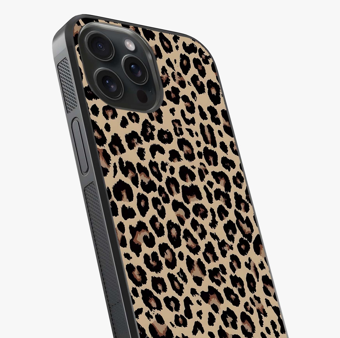 Savage Chic Pattern Glass Case captured at a warm angle highlighting gloss, texture and premium glass finish.