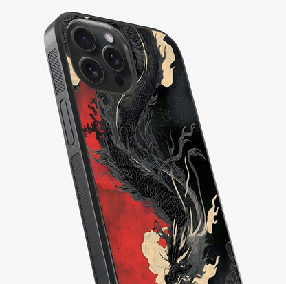Shadow Dragon Fury Glass Case captured at a warm angle highlighting gloss, texture and premium glass finish.