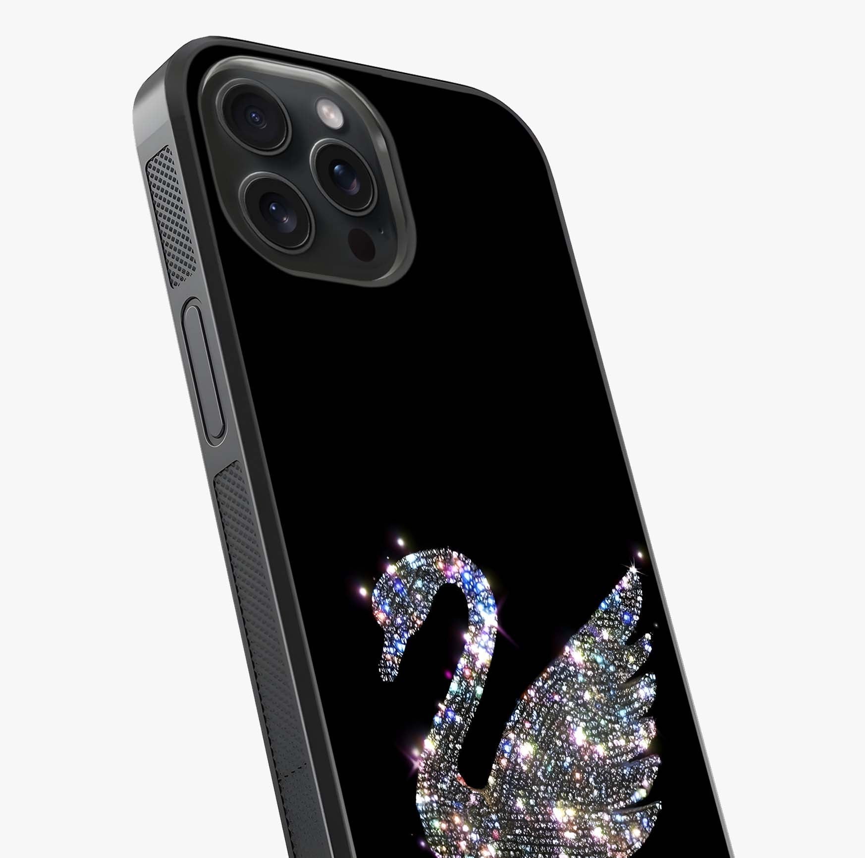Starlit Swan Grace Glass Case captured at a warm angle highlighting gloss, texture and premium glass finish.