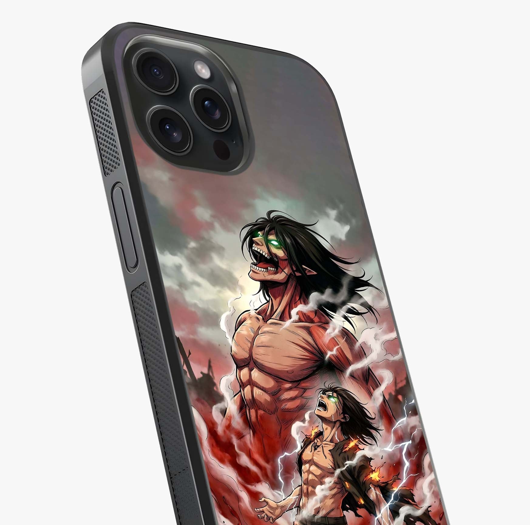 Titan Awakening Fury Glass Case captured at a warm angle highlighting gloss, texture and premium glass finish.