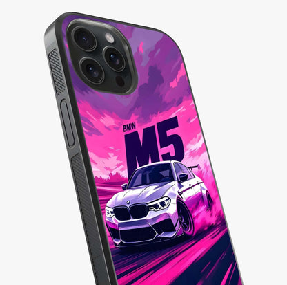 Velocity Drift Pulse Glass Case captured at a warm angle highlighting gloss, texture and premium glass finish.