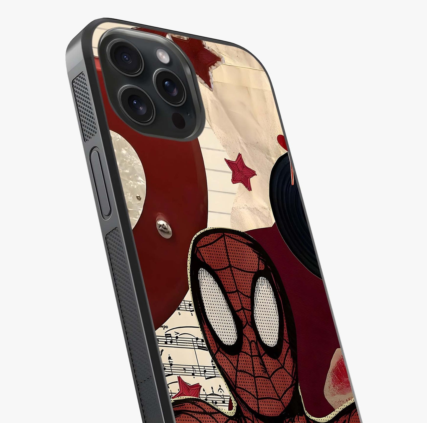 Web Warrior Vibes Glass Case captured at a warm angle highlighting gloss, texture and premium glass finish.
