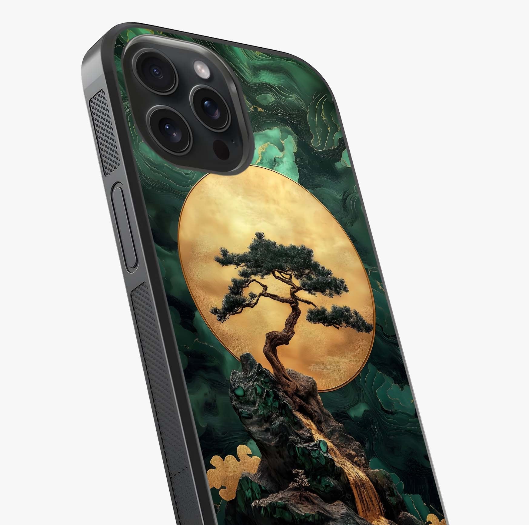 Zen Moon Rise Glass Case captured at a warm angle highlighting gloss, texture and premium glass finish.