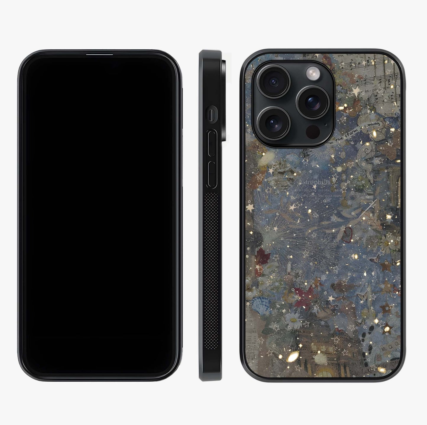 Aesthetic Astrolophia Glass Case displayed upright for full design visibility and premium finish.