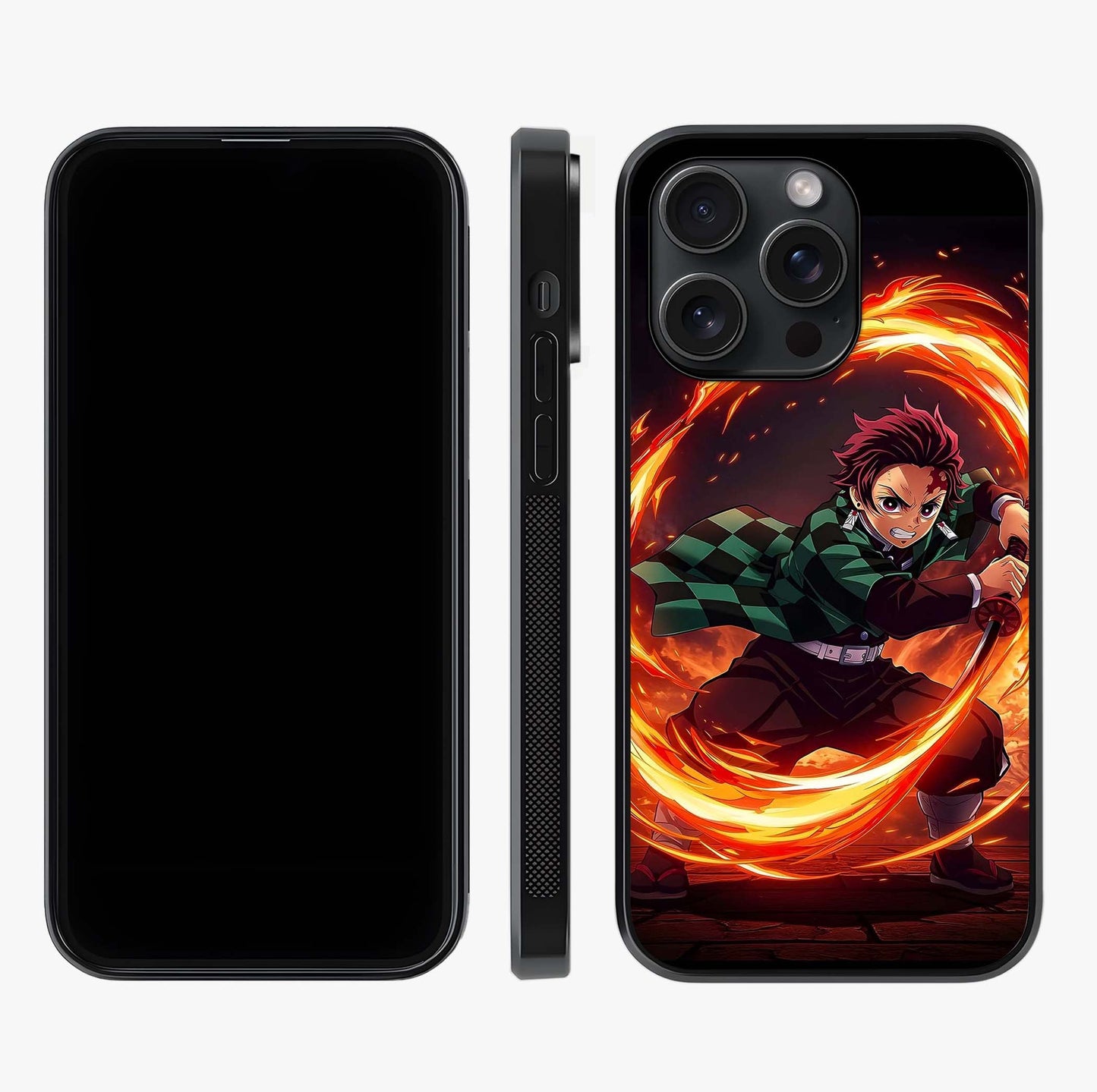 Blazing Sword Resolve Glass Case displayed upright for full design visibility and premium finish.