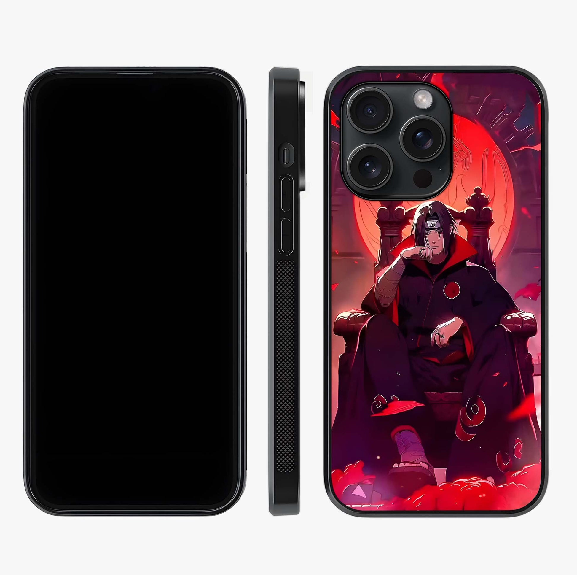 Blood Moon Sovereign Glass Case displayed upright for full design visibility and premium finish.