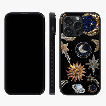 Celestial Gem Constellations Glass Case displayed upright for full design visibility and premium finish.