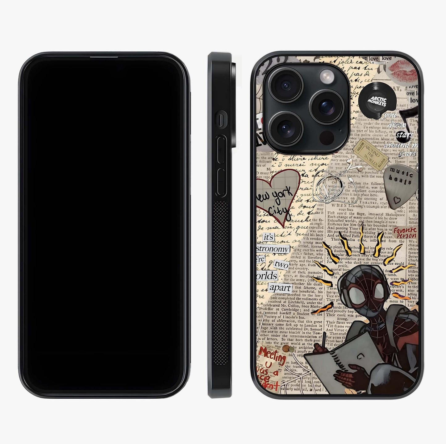 City Dream Sketch Glass Case displayed upright for full design visibility and premium finish.