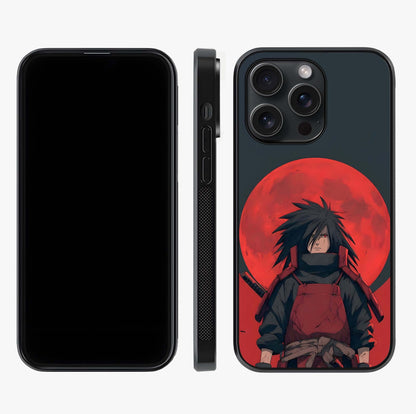 Crimson Moon Warlord Glass Case displayed upright for full design visibility and premium finish.