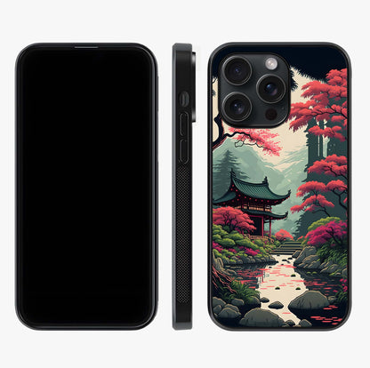 Crimson Temple View Glass Case displayed upright for full design visibility and premium finish.
