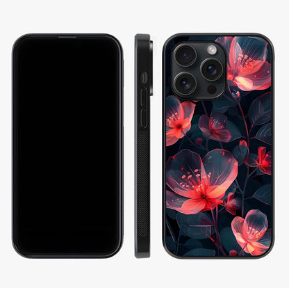 Dark Shade Of Flower Glass Case displayed upright for full design visibility and premium finish.