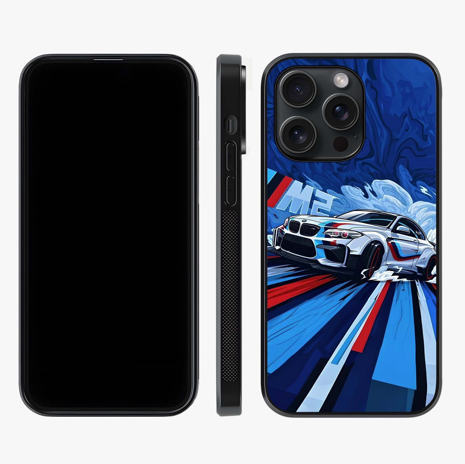 Drift Power Rush Glass Case displayed upright for full design visibility and premium finish.