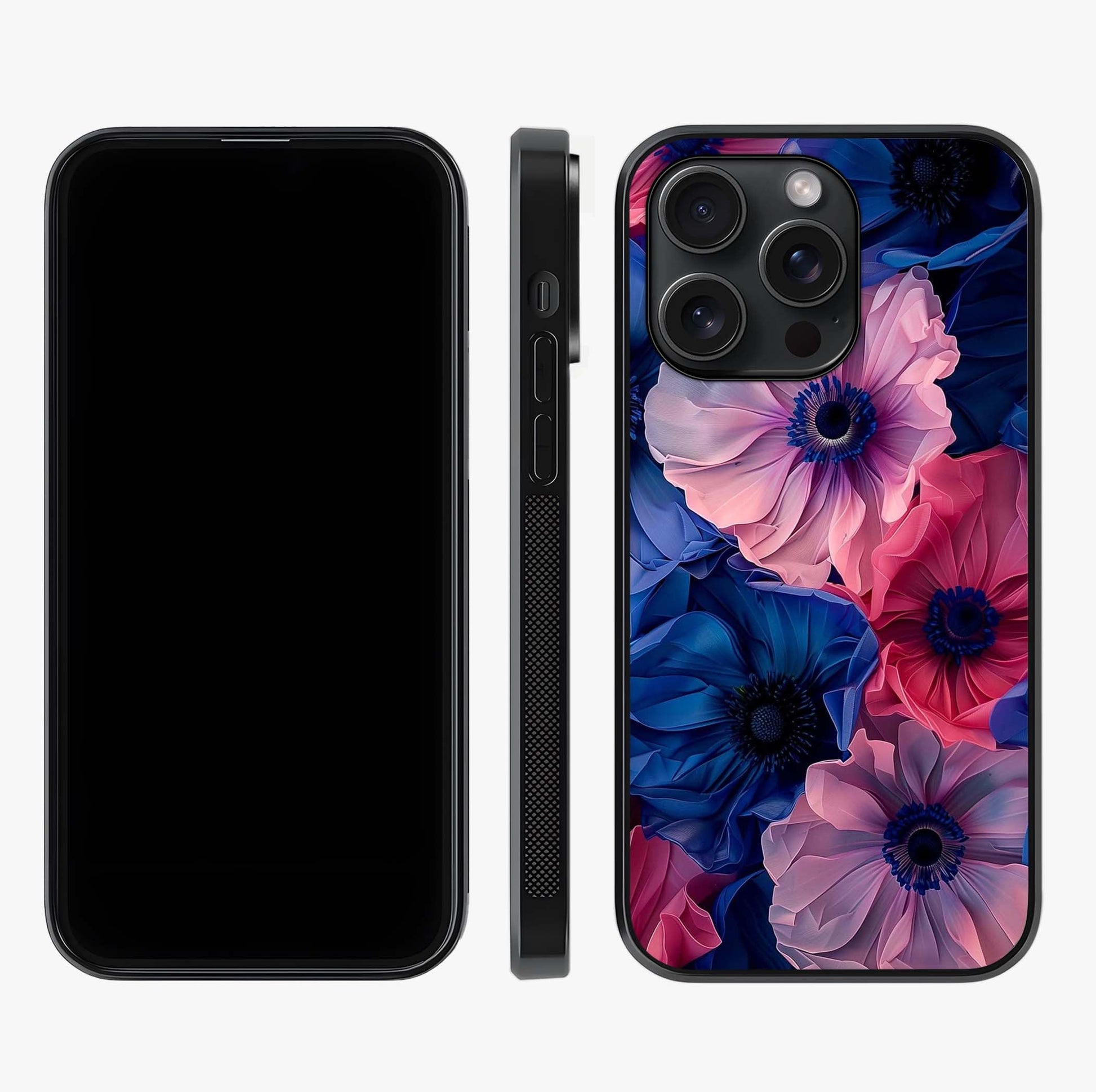 Flower Paper Art Pattern Glass Case displayed upright for full design visibility and premium finish.