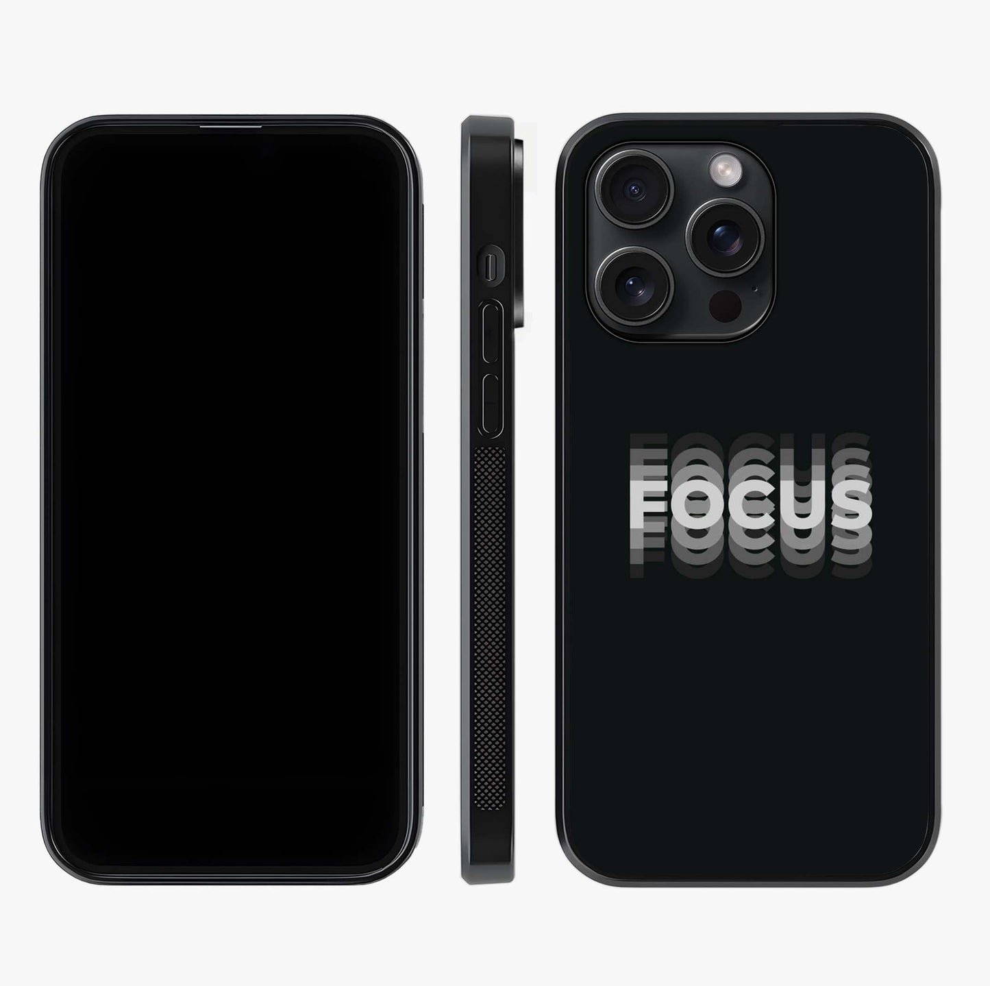 Focus Mode On Glass Case displayed upright for full design visibility and premium finish.