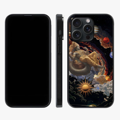 Galactic Divine God Glass Case displayed upright for full design visibility and premium finish.
