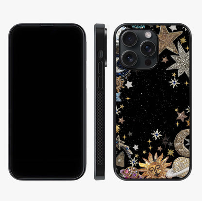 Galactic Jewel Stars Glass Case displayed upright for full design visibility and premium finish.