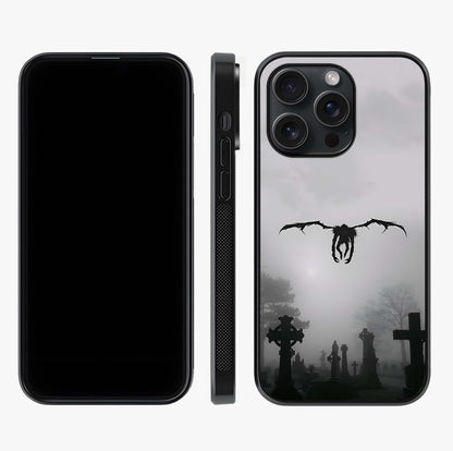 Graveyard Shadow Descent Glass Case displayed upright for full design visibility and premium finish.
