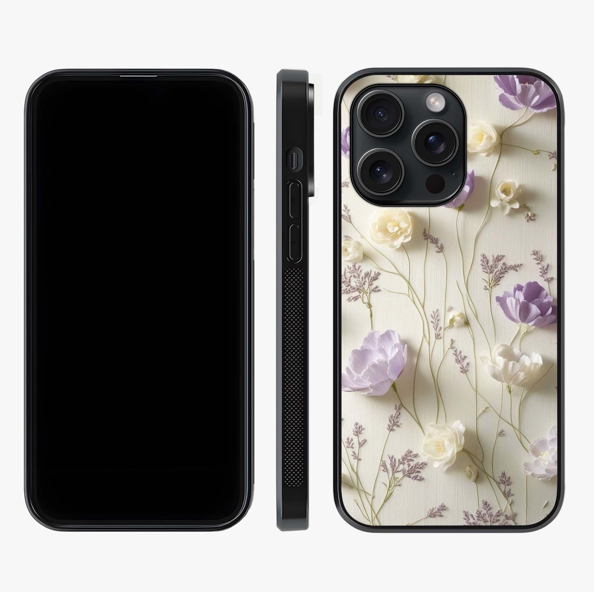 Lilac Breeze Harmony Glass Case displayed upright for full design visibility and premium finish.