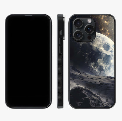 Lunar Horizon Glow Glass Case displayed upright for full design visibility and premium finish.