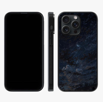Lunar Veil Silence Glass Case displayed upright for full design visibility and premium finish.