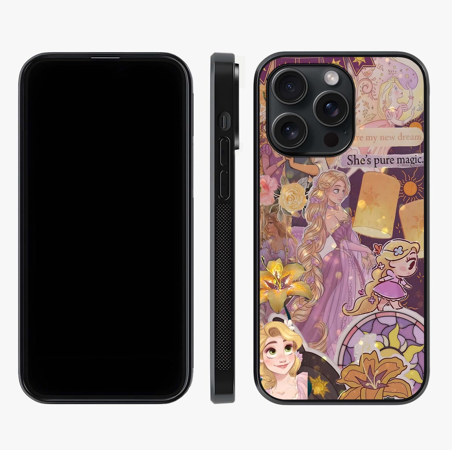 Magical Tangled Dream Glass Case displayed upright for full design visibility and premium finish.