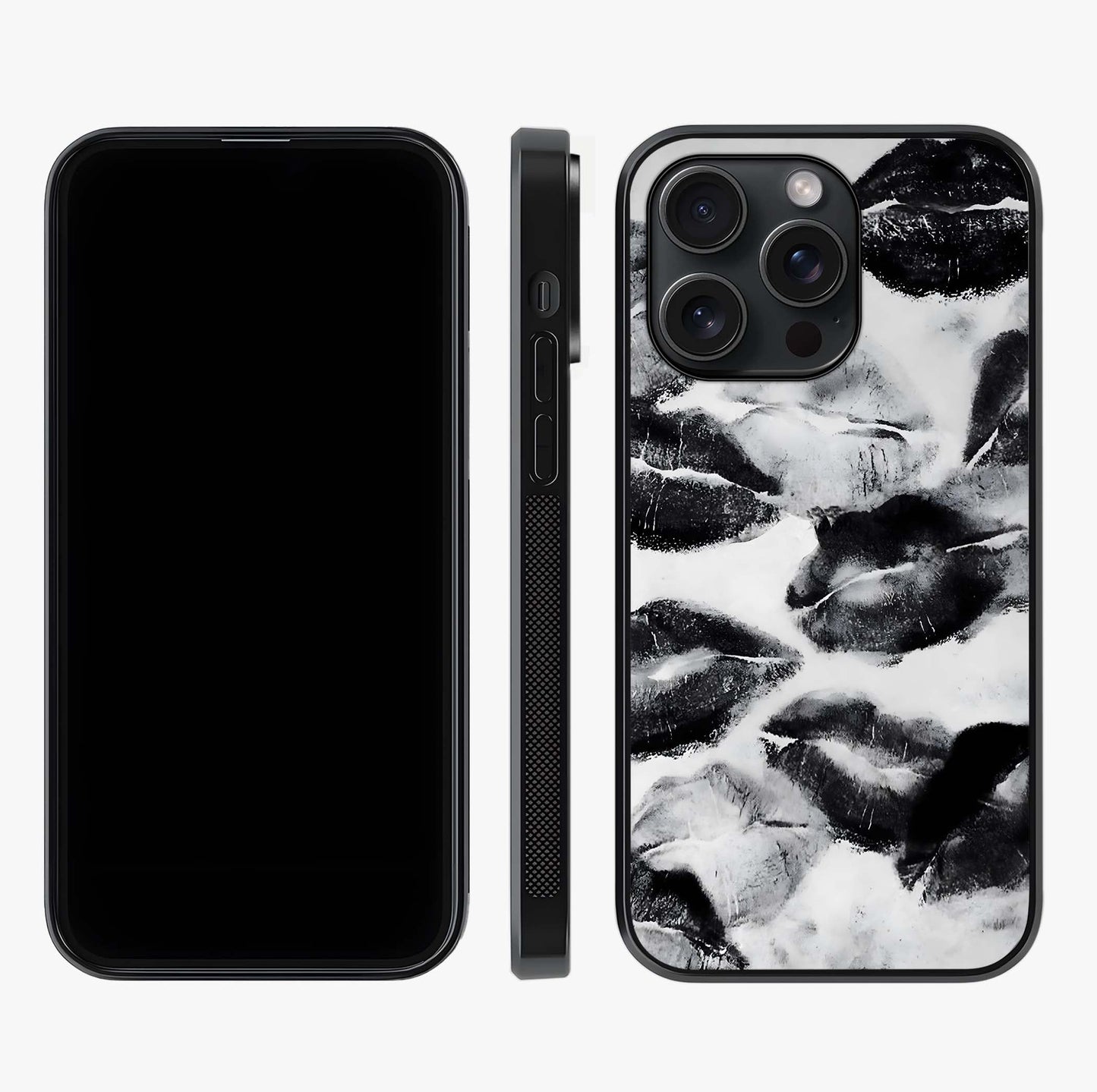 Midnight Kiss Marks Glass Case displayed upright for full design visibility and premium finish.