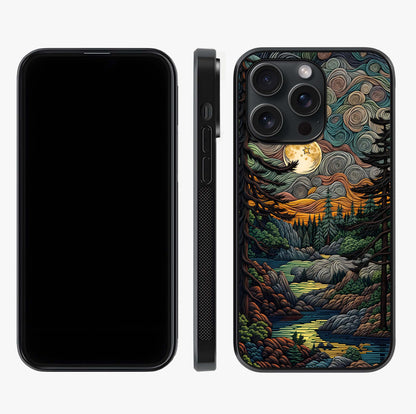 Moonlight Forest Dream Glass Case displayed upright for full design visibility and premium finish.