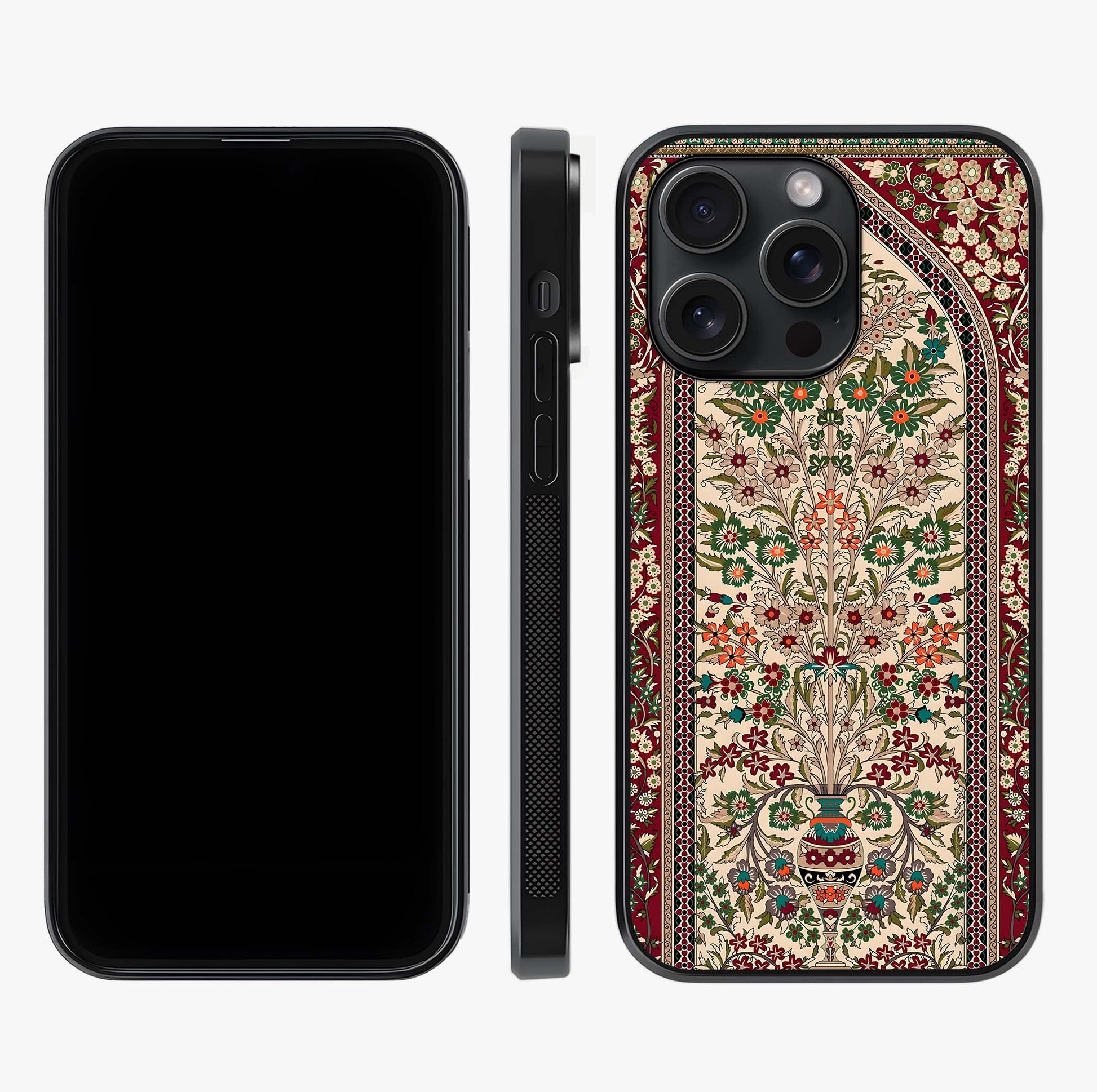 Persian Inspired Glass Case displayed upright for full design visibility and premium finish.
