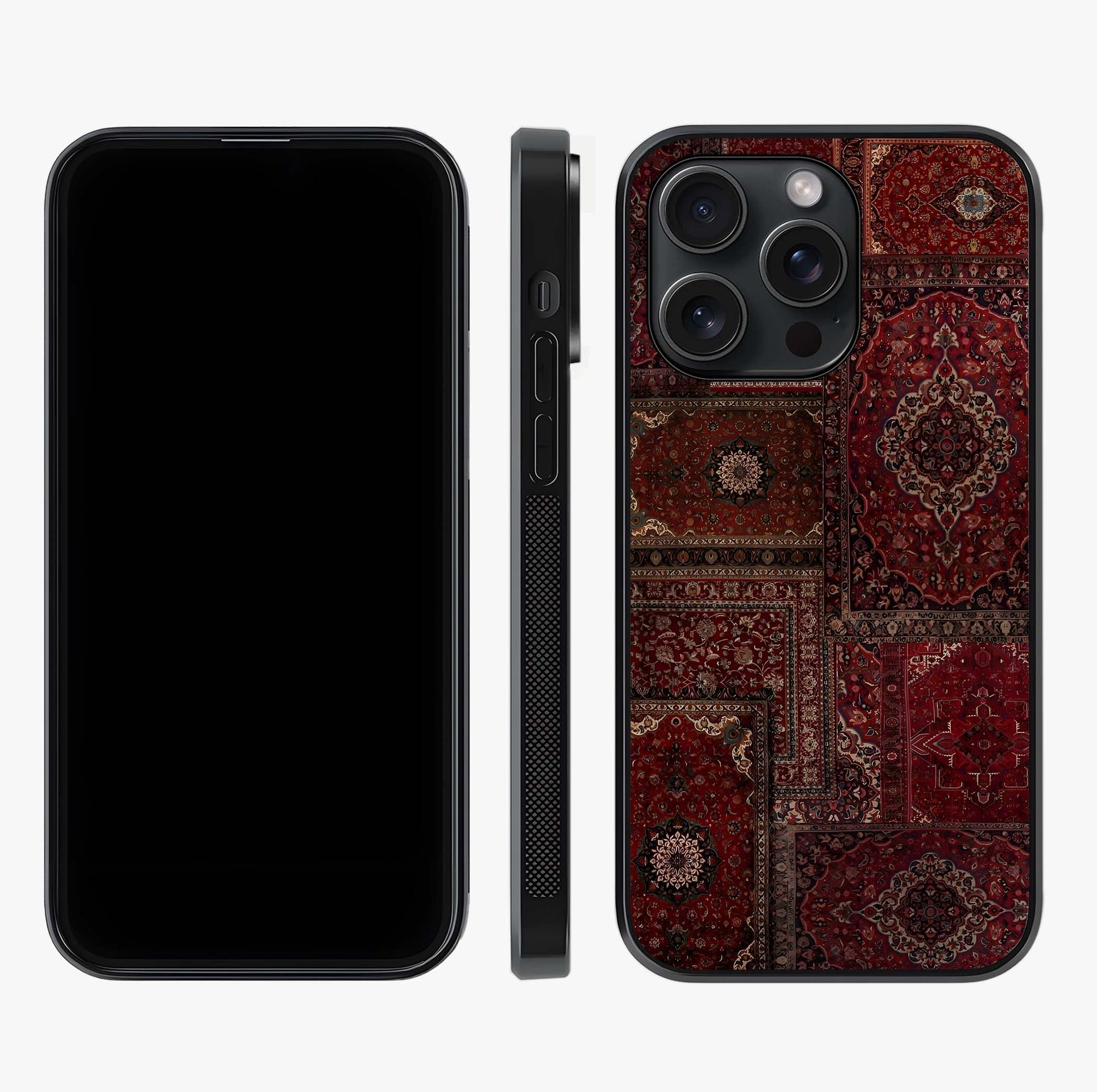 Persian Velvet Tale Glass Case displayed upright for full design visibility and premium finish.