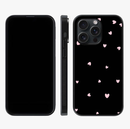 Pink Love Drops Glass Case displayed upright for full design visibility and premium finish.