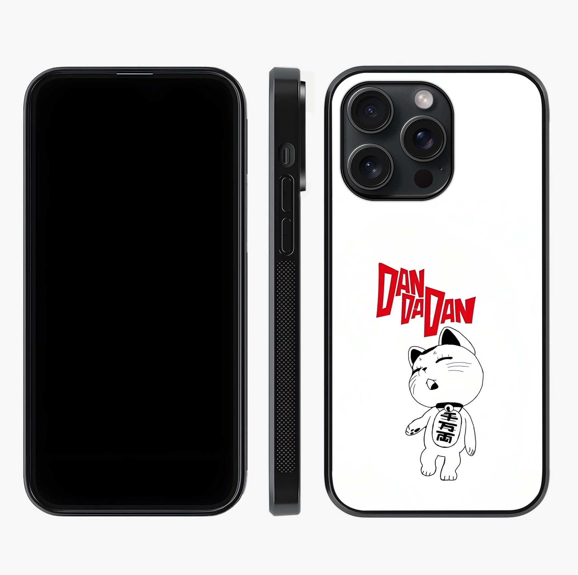 Playful Spirit Charm Glass Case displayed upright for full design visibility and premium finish.