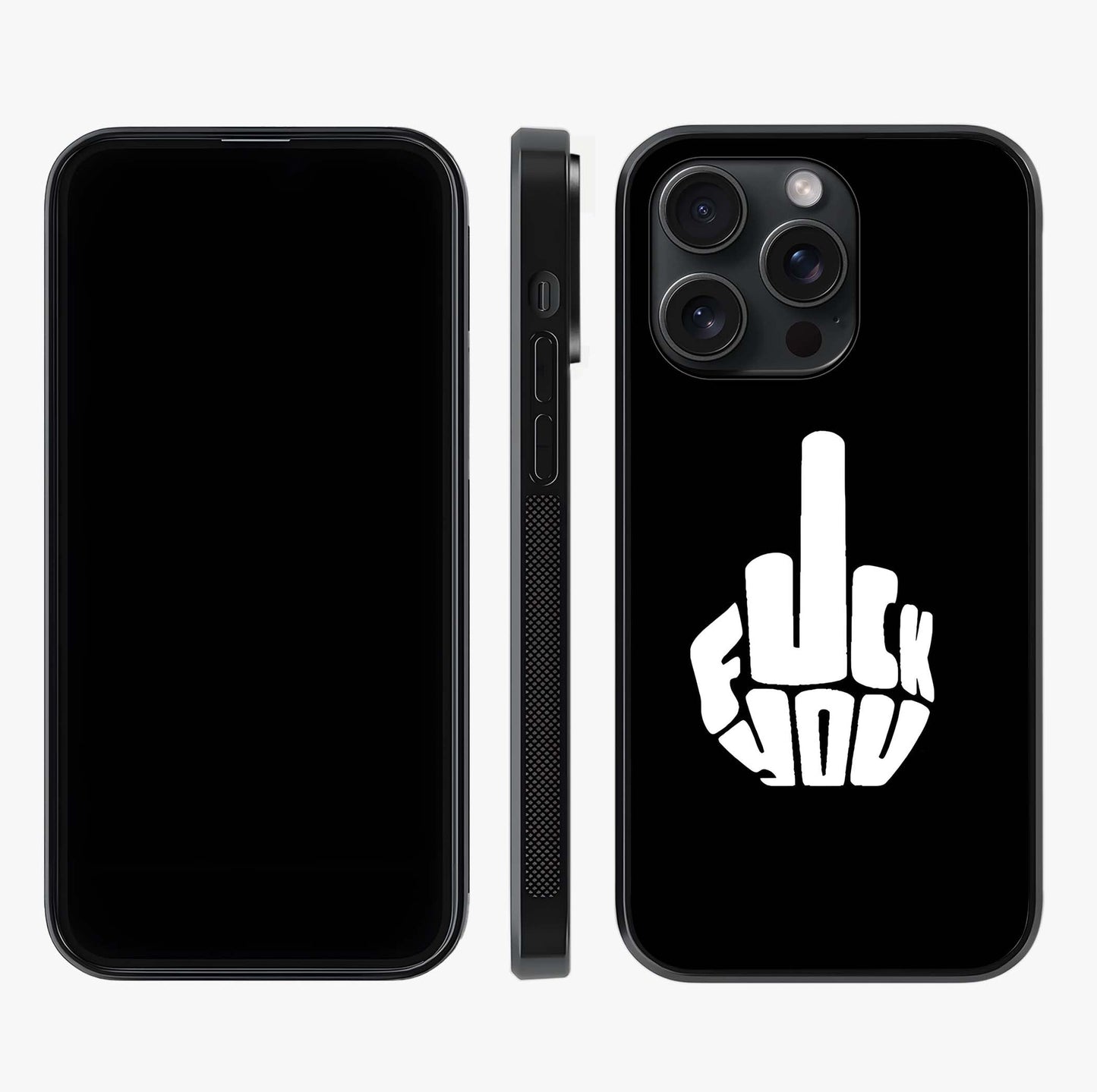 Rebel Mode On Glass Case displayed upright for full design visibility and premium finish.