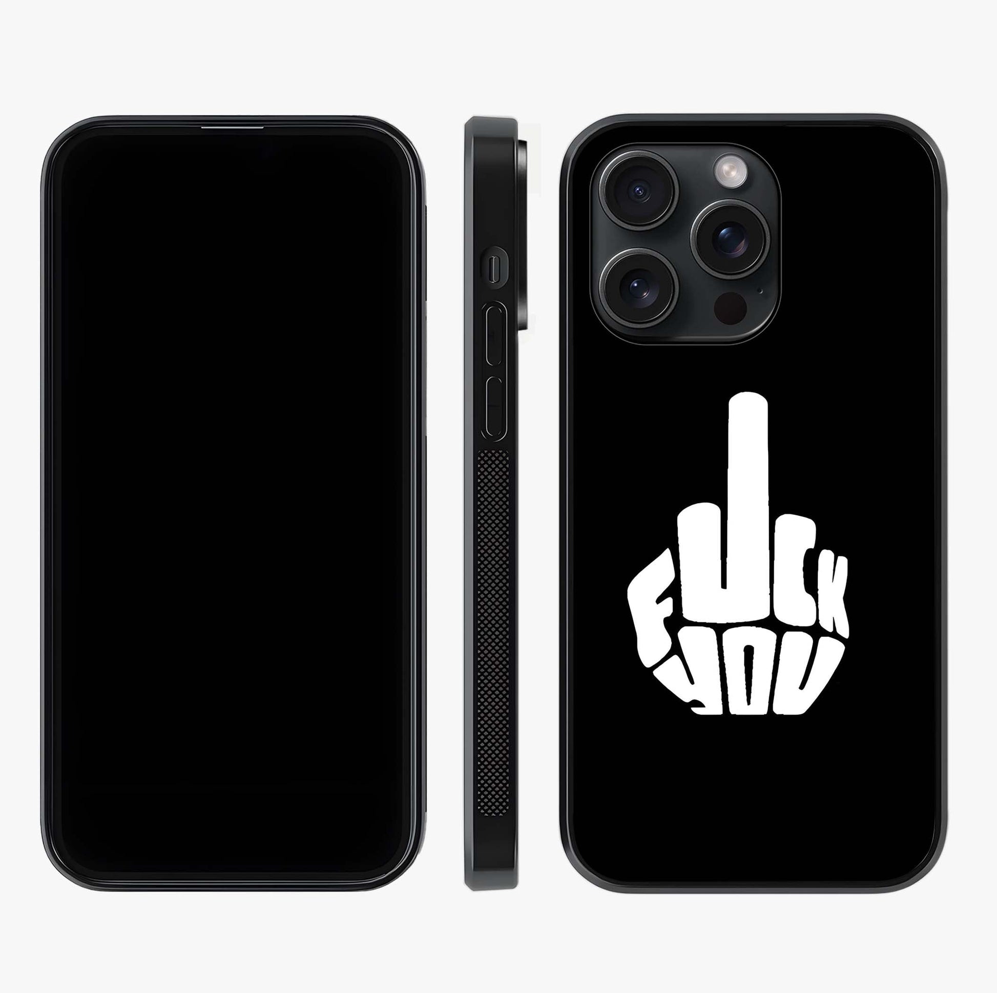 Rebel Mode On Glass Case displayed upright for full design visibility and premium finish.