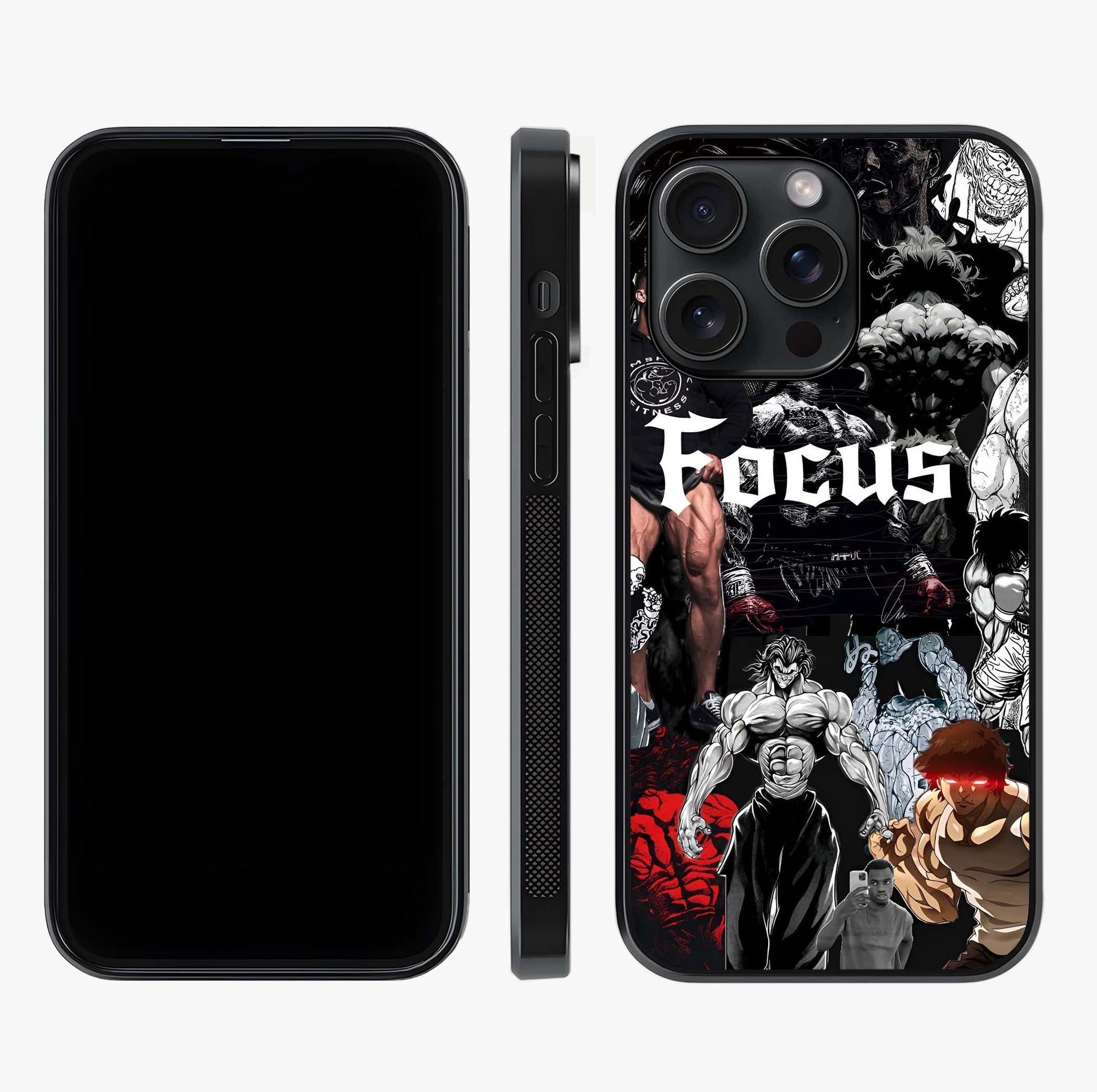 Relentless Power Focus Glass Case displayed upright for full design visibility and premium finish.