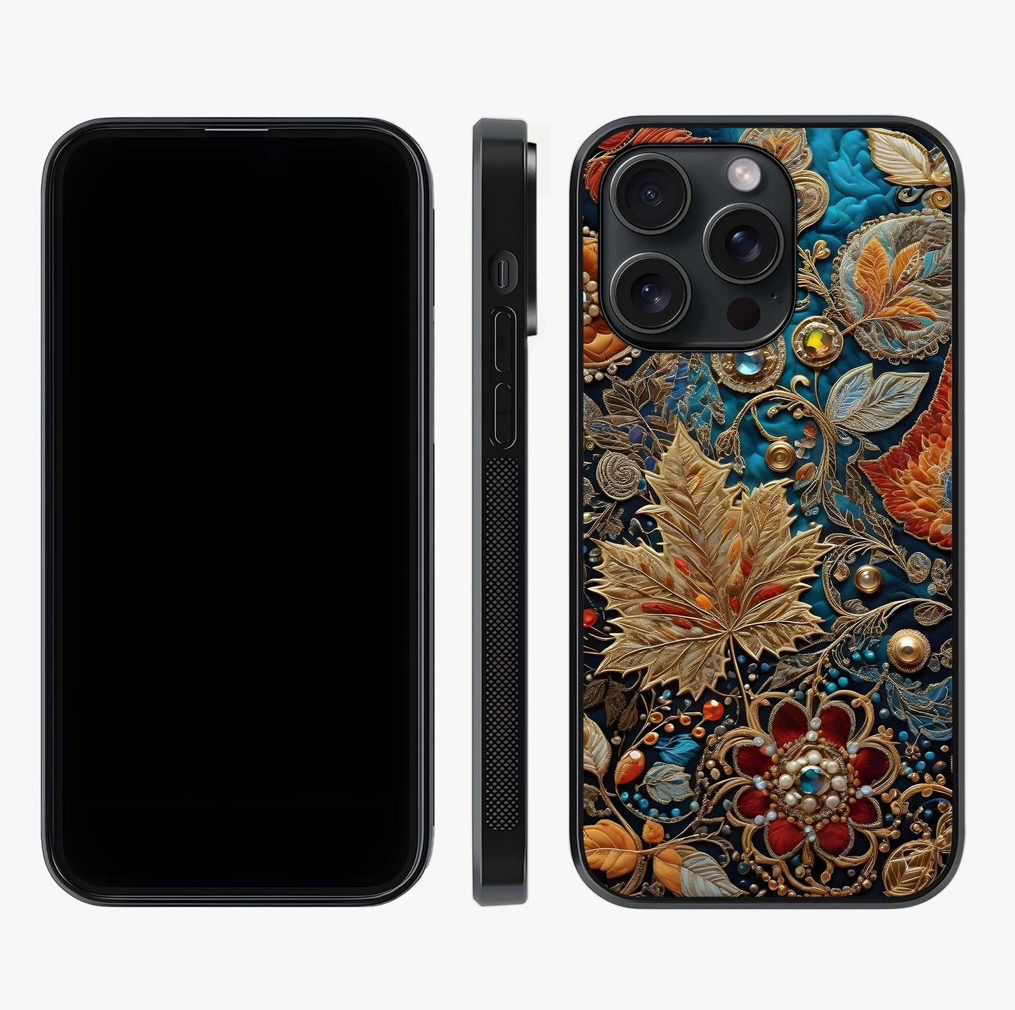 Royal Jewel Garden Glass Case displayed upright for full design visibility and premium finish.
