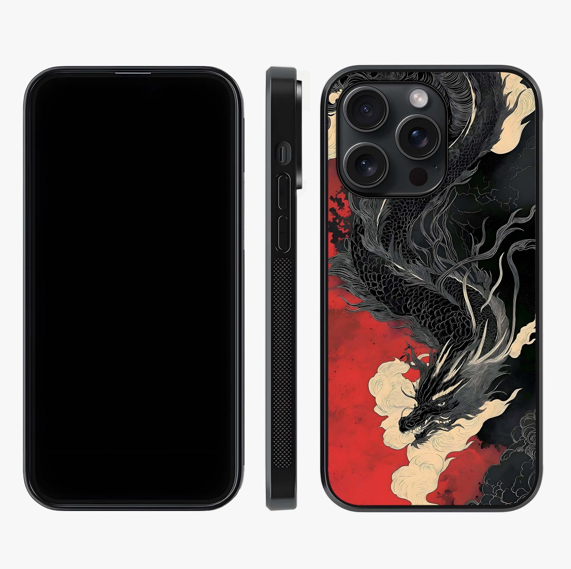 Shadow Dragon Fury Glass Case displayed upright for full design visibility and premium finish.