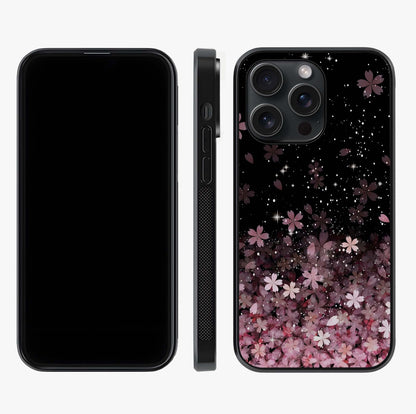 Small Starry Flowers Glass Case displayed upright for full design visibility and premium finish.
