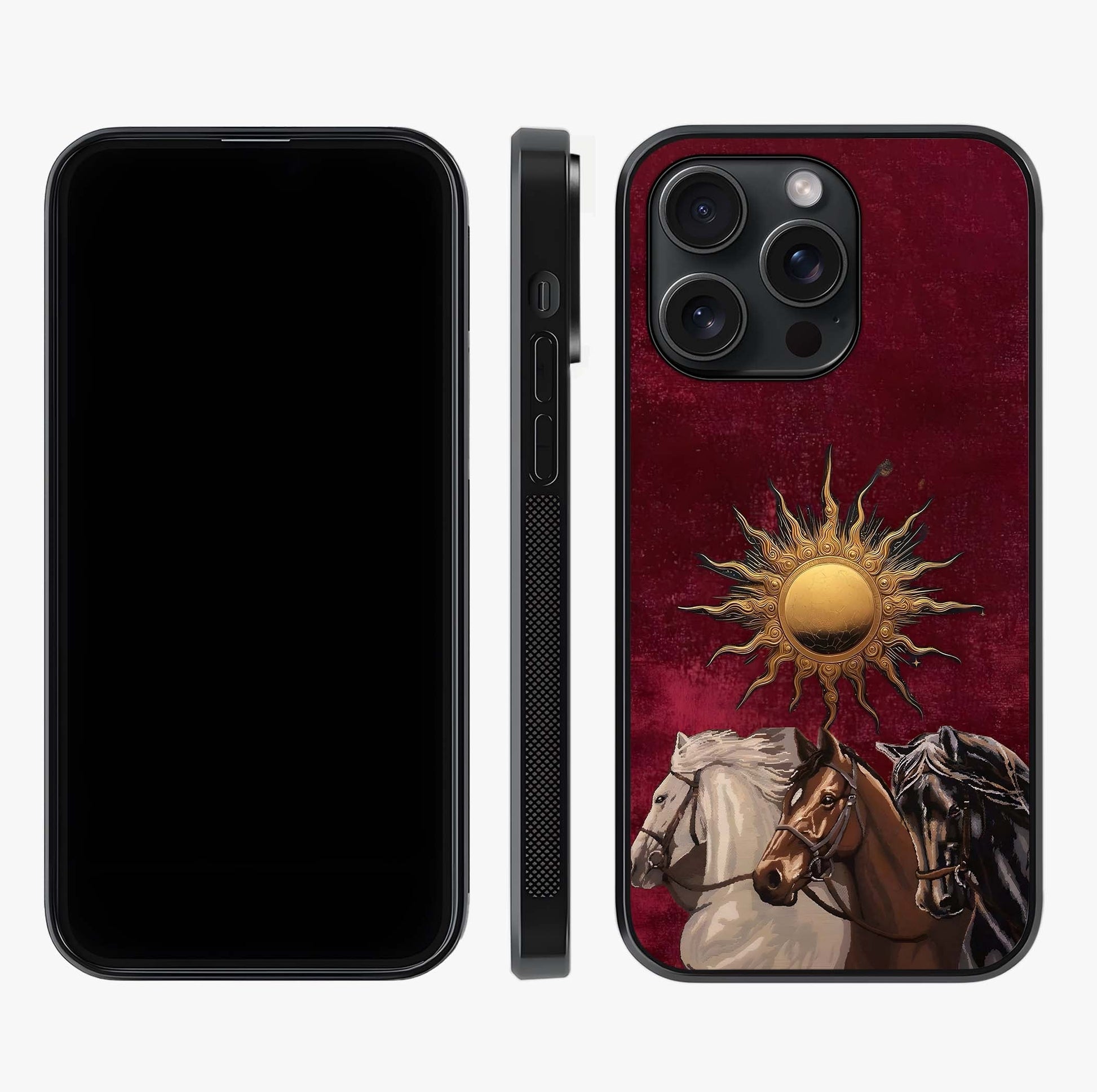 Solar Riders Glass Case displayed upright for full design visibility and premium finish.