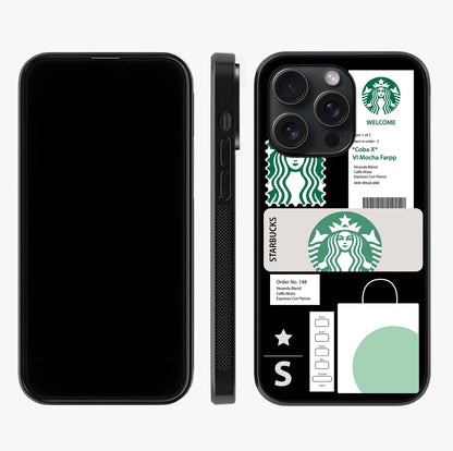 Starbucks Mocha Glass Case displayed upright for full design visibility and premium finish.