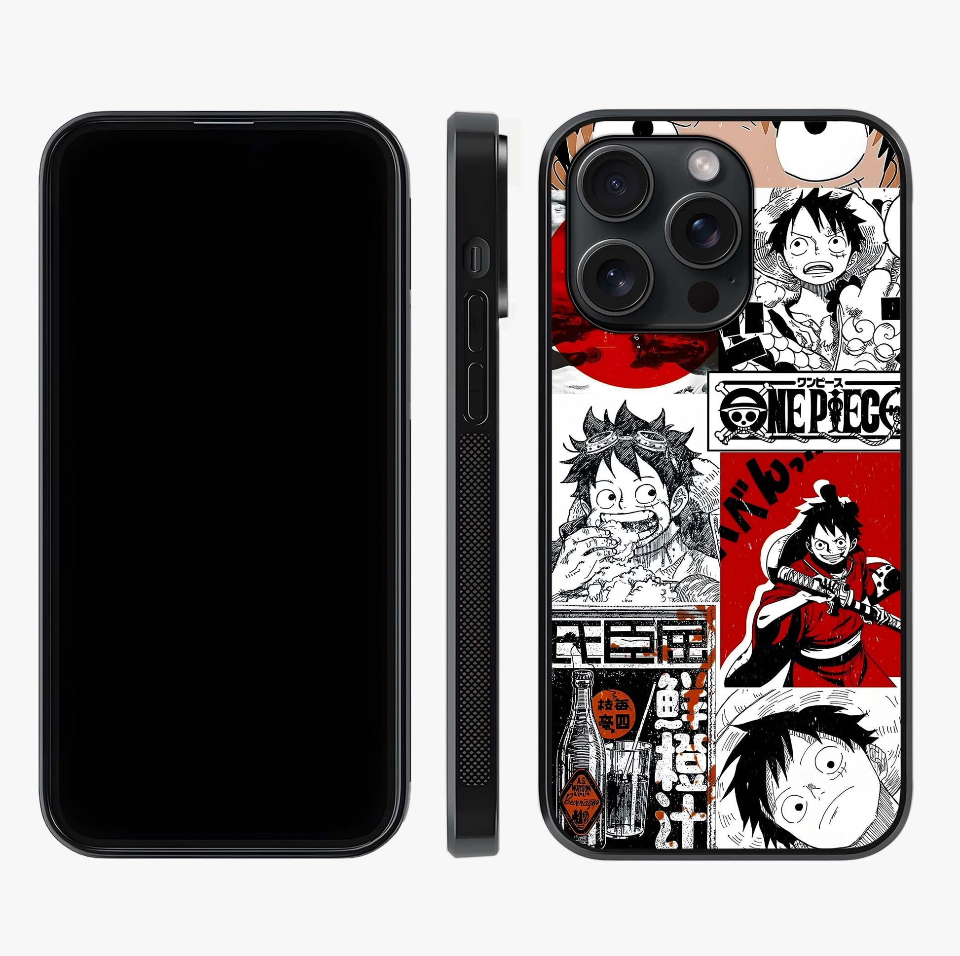 Strawhat Chaos Panels Glass Case displayed upright for full design visibility and premium finish.