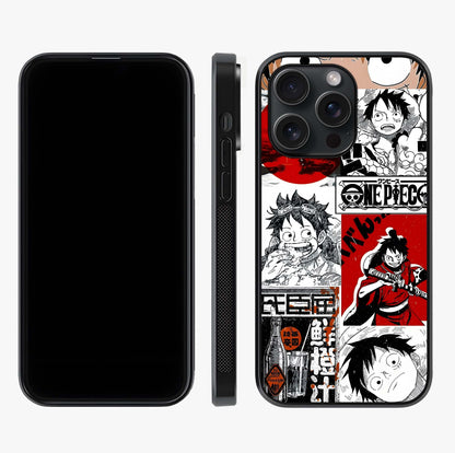 Strawhat Chaos Panels Glass Case displayed upright for full design visibility and premium finish.