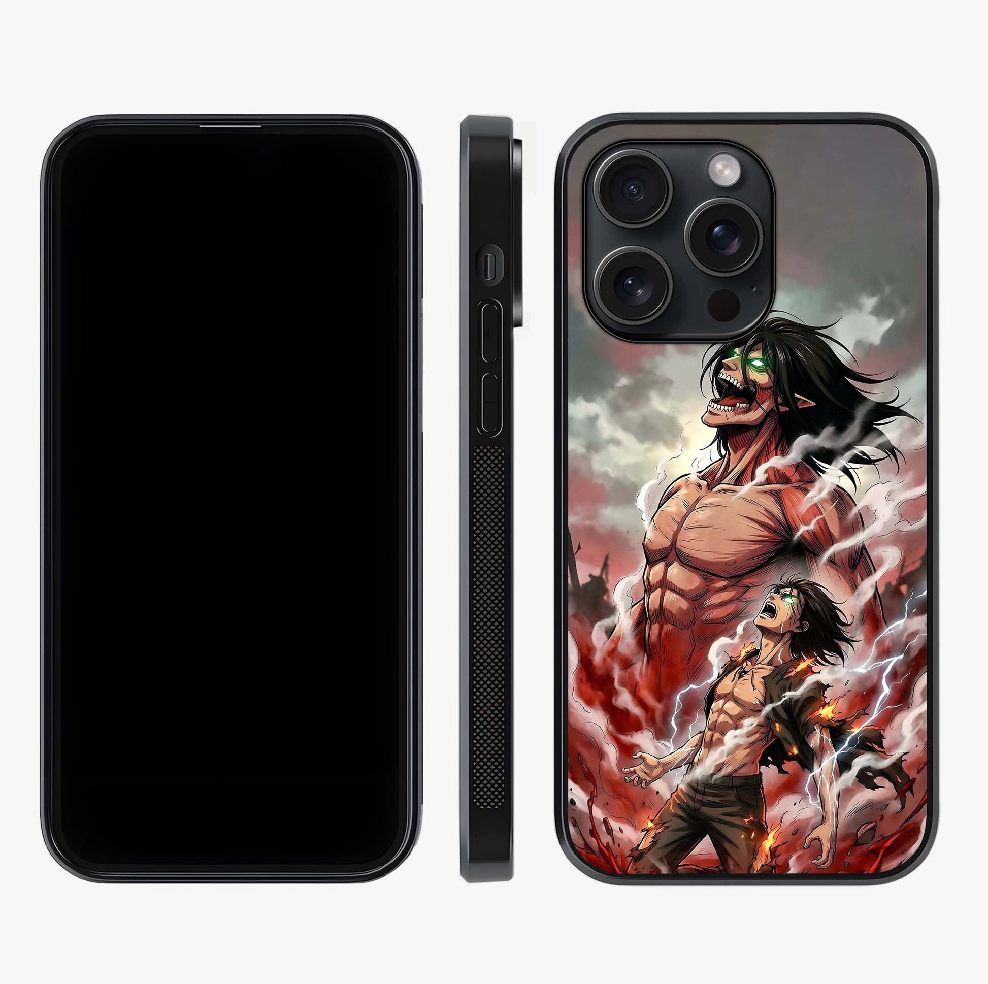Titan Awakening Fury Glass Case displayed upright for full design visibility and premium finish.